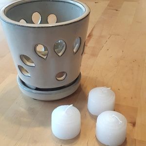 Ceramic Candle Lantern & Candles